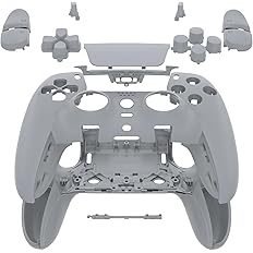 White replacement controller shell kit with buttons, triggers and housing for a PS5 DualSense controller